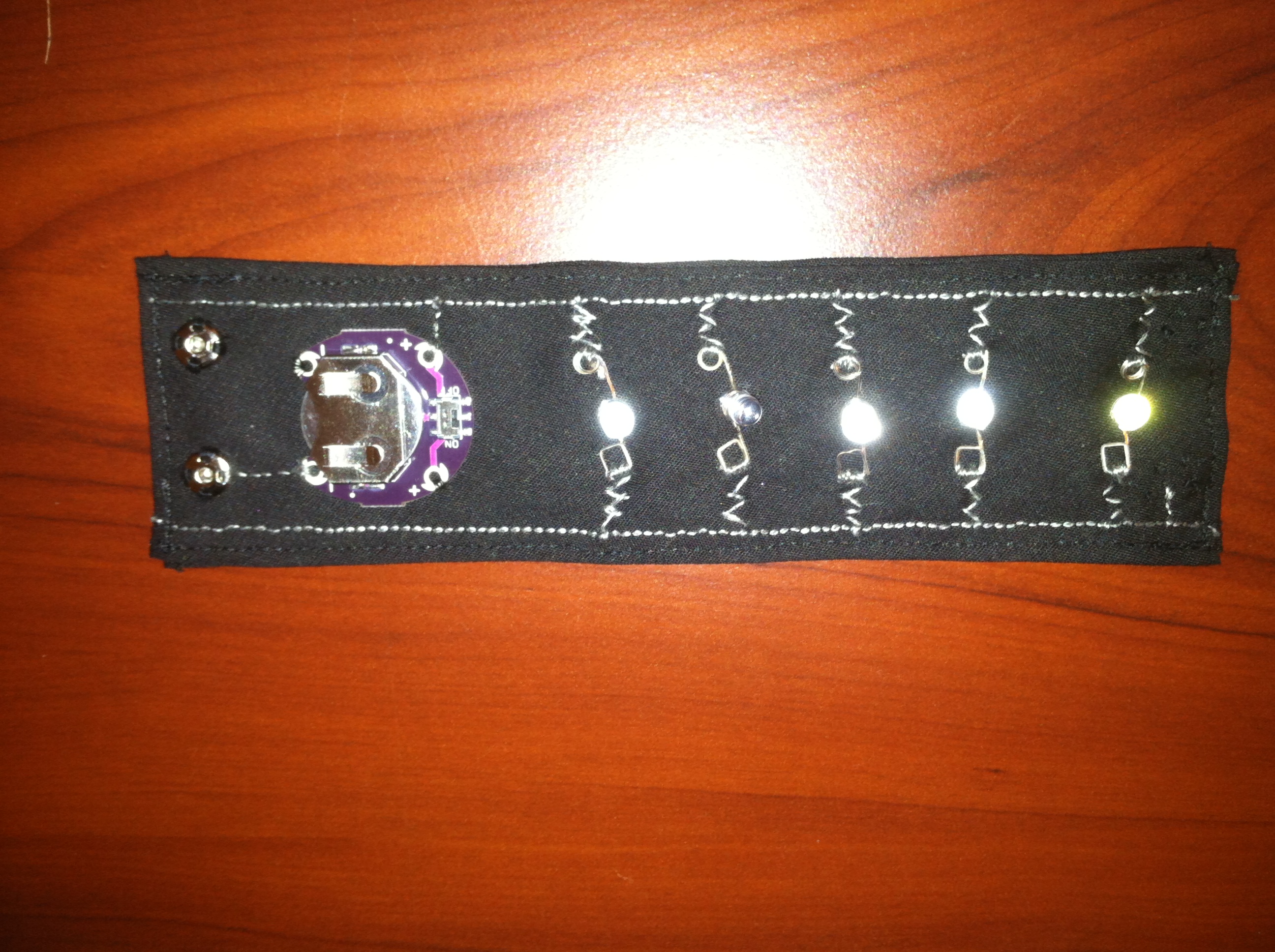 LED bracelet turned off laid flat